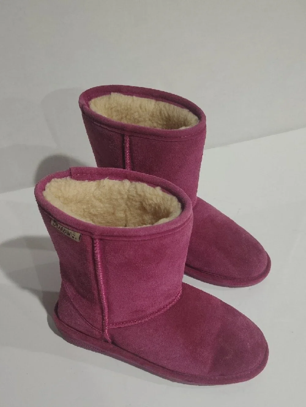 Bear Paws Girl's Pink Suede Shearling-Lined Winter Boots - Berry Size 4
